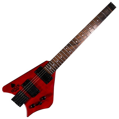 Bootlegger Guitar Burgundy Red Spade Headless Gibson Short Scale 24.75'' wid Case