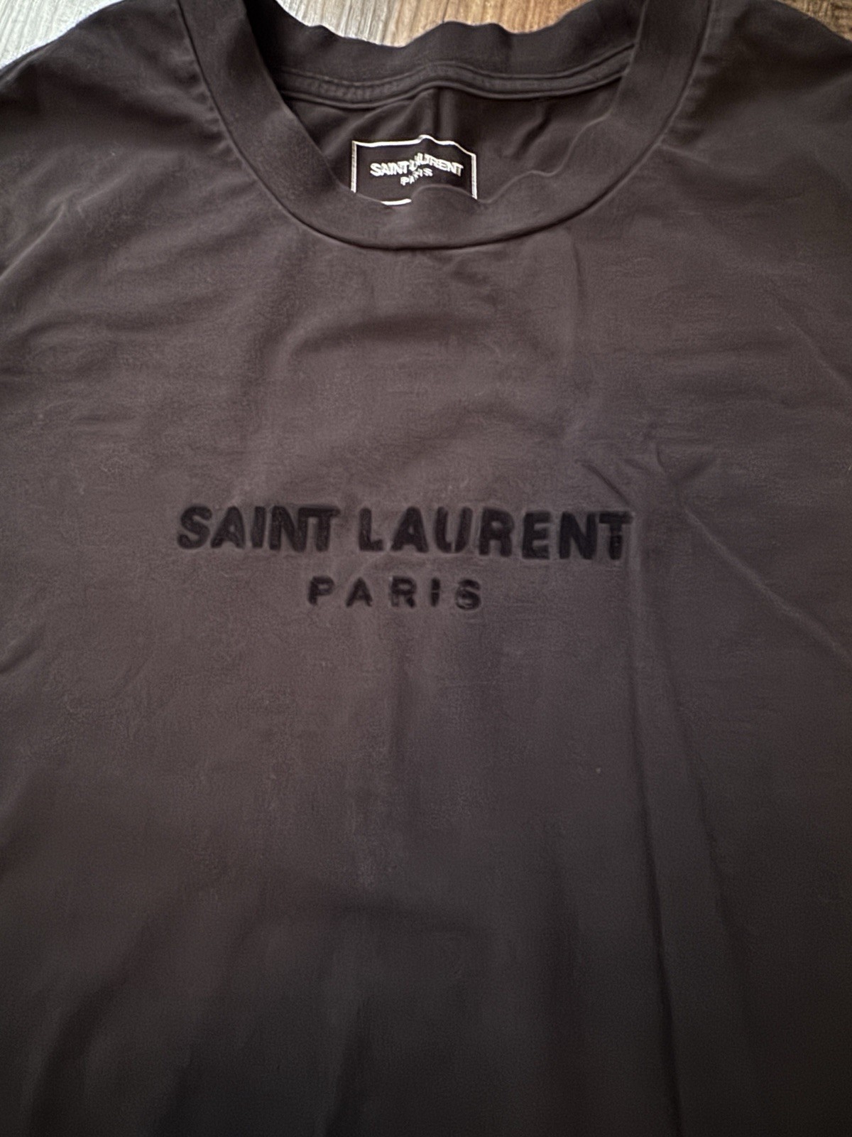 Camicia Saint Laurent uomo taglia media scritta manica corta