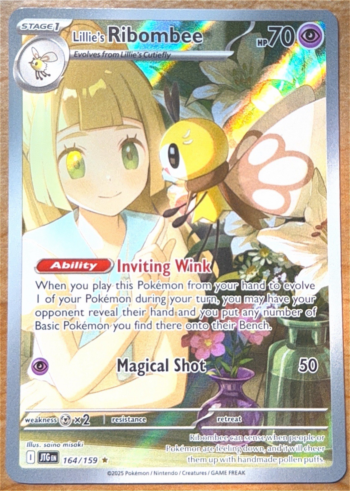 Lillie's Ribombee 164/159 Pokemon Journey Together Illustration Rare Holofoil NM