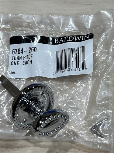 Baldwin Hardware 6764-260 serratura con perline pezzo girevole finitura cromo lucido NOS - Foto 3 di 3