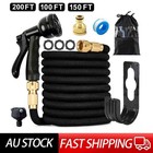 100-200FT Flexible Expandable Garden Water Hose Pipe w/ Spray Nozzle Gun