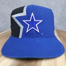 Vintage Dallas Cowboys Hat Cap Snap Back Blue Black Star Logo Apex One Wool Mens