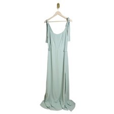NWT Reformation Westerly Square Neck Maxi Dress Slit Celadon Mint Green US 10