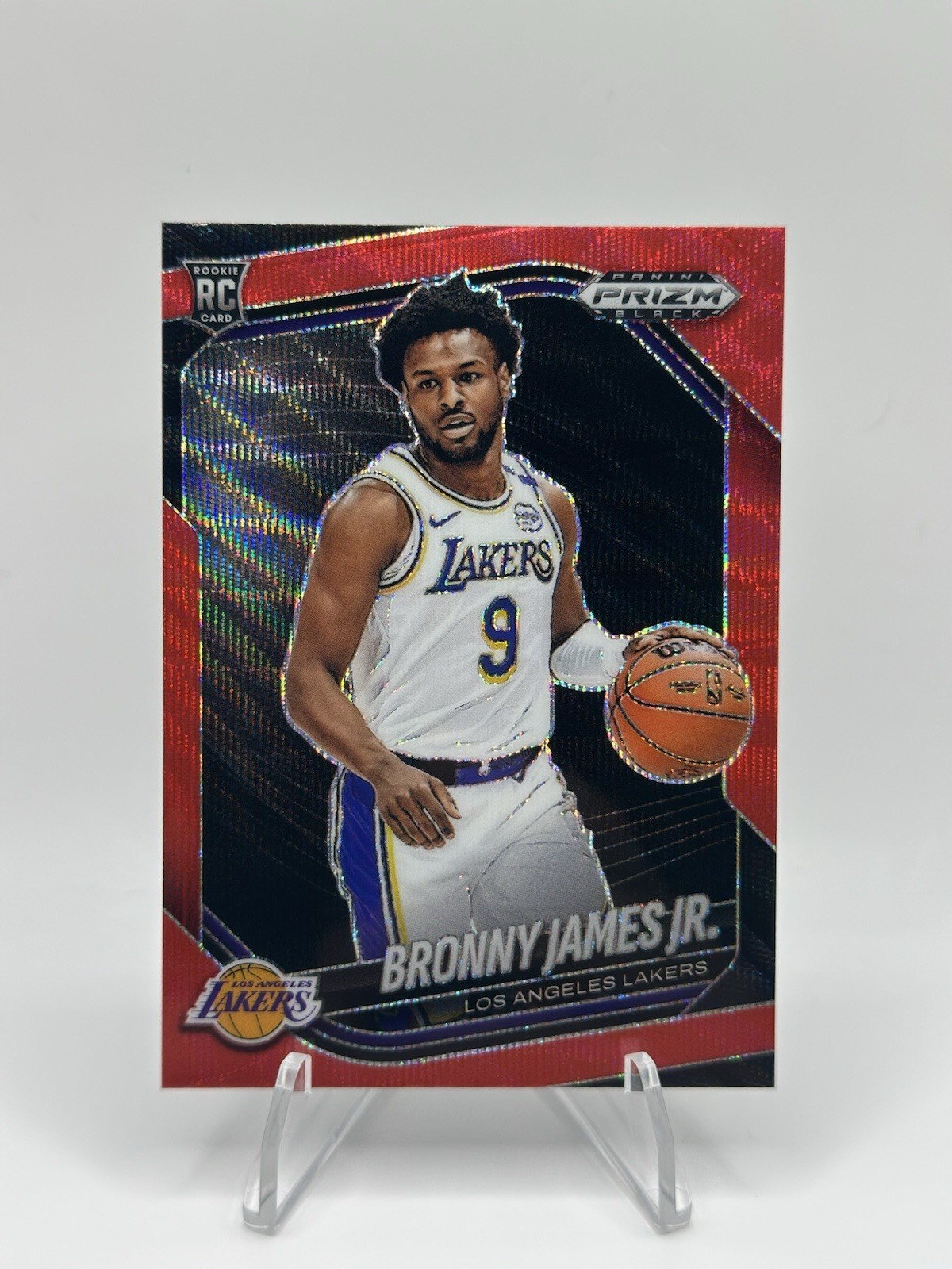 2024-25 Panini Prizm Black Bronny James Jr. #94 Rookie RC Red Wave Prizm