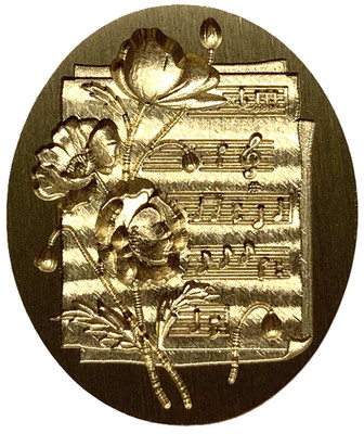Sheet Music with 3D Parrot Tulips oval Wax Seal Stamp head, for Music lovers!