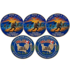 5XD-Day Commemorative Coin–June 6, 1944, Allied Sacrifice,Military Collectibles