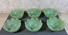Set Of 6 Fire-King Jadeite LOTUS Leaf and Blossom Dessert Plates and Fruit Bowls
