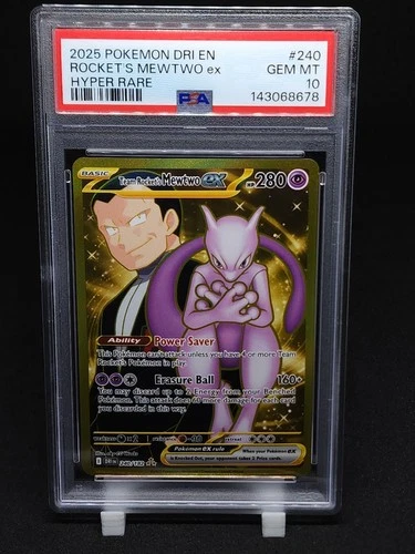 2025 Pokemon Destined Rivals Team Rockets Mewtwo EX Hyper Rare PSA 10 HOT