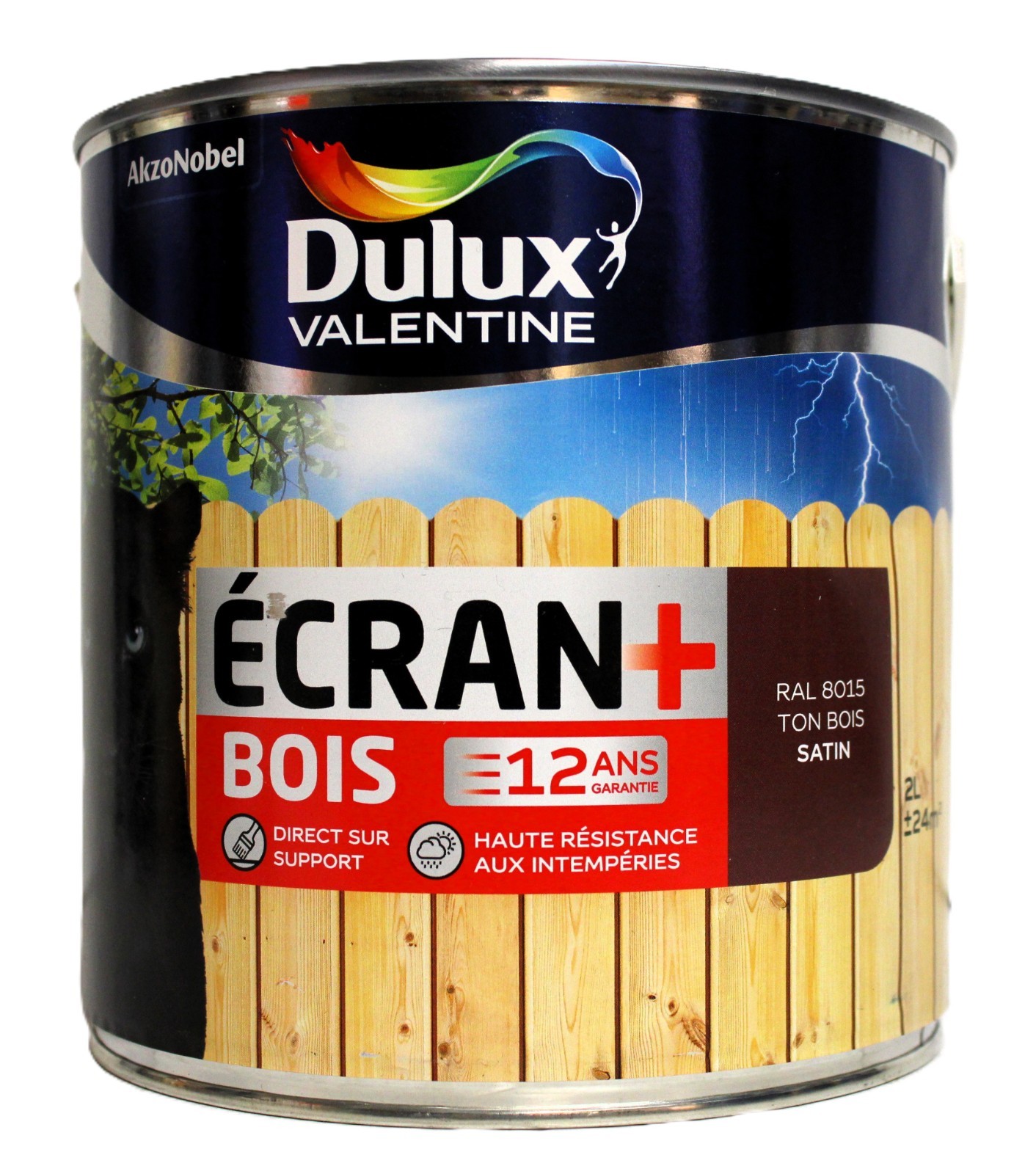 Peinture Bois Dulux Valentine Ton Bois RAL 8015 satin de 2L pour rénovation extérieure