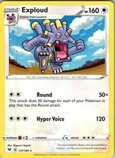 Exploud 137/185 Rare Vivid Voltage Pokemon Near Mint