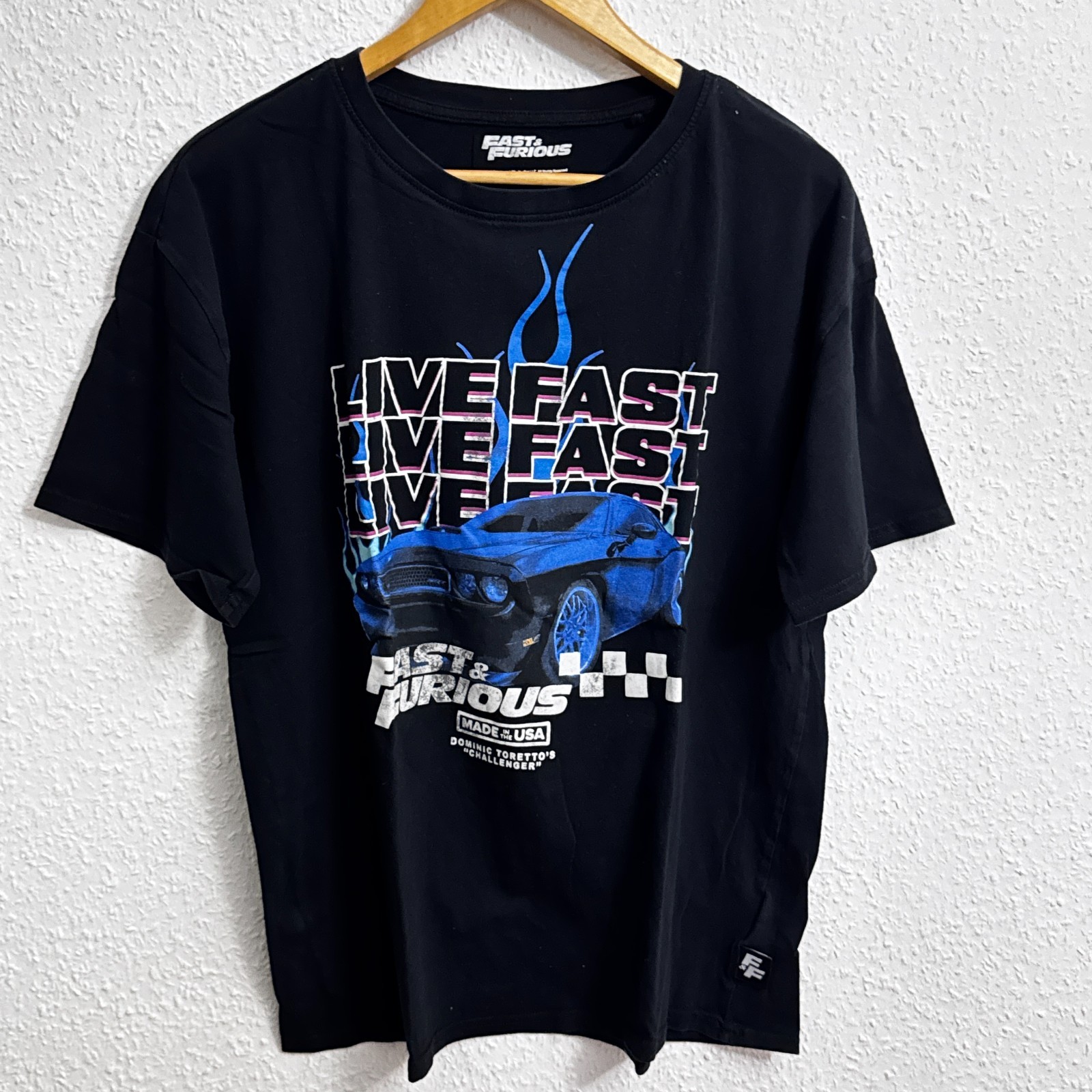 Fast & Furious "Live Fast" Dominic Toretto's Challenger Graphic T-Shirt image 3