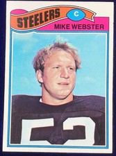 1977 Topps Mike Webster Rookie Card Pittsburgh Steelers '77 RC Nicely Centered. rookie card picture