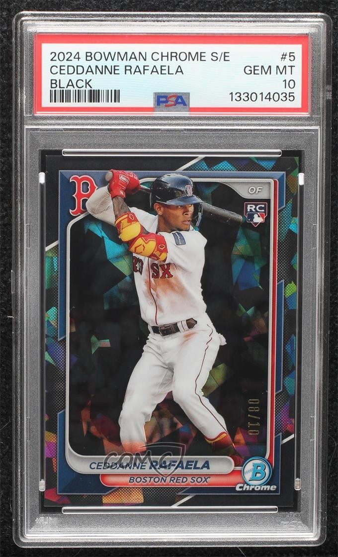 2024 Bowman Chrome Sapphire Edition Black 8/10 Ceddanne Rafaela #5 PSA 10 04cw