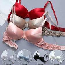 Women Silk Satin Bra Lingerie Soft Push Up Bralette Wireless Underwear Soft Bras