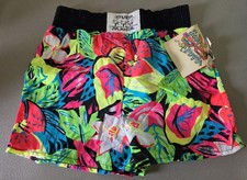 Rare NWT Vintage Surf Mania Shorts Trunks Men's Small Colorful Neon Surfer 80's