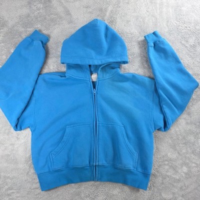 Tna Aritzia Women Small Cozy Boyfriend Blue Hoodie Fleece Full Zip Cropped