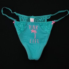 Victoria's Secret VTG PINK Low Rise Lace V-String Thong Panties SMALL