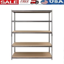 Heavy Duty 5 Tier Steel Shelving Unit Adjustable Storage Organizer Indoor Use