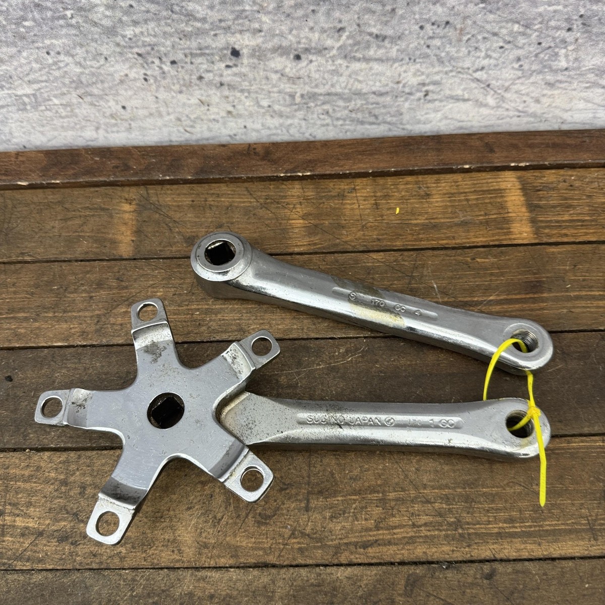 Vintage Sugino GT Crankset 170mm 5-Bolt 110 BCD Chrome Old School