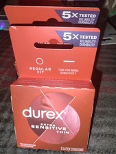 Four 3-Packs Of Durex Extra Sensitive Thin Regular Fit Latex 3 Pack Lubricated