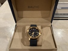 Baltic Aquascaphe Diving Watch Bronze Blue Gilt 39mm Watch NIB