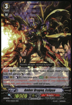 #ad CardFight Vanguard Amber Dragon Eclipse BT04 006EN RRR $6.45