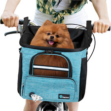 Dog Bike Basket, Soft-Sided Ventilated Dog Bike Carrier Backpack, Pet Bicycle Ba