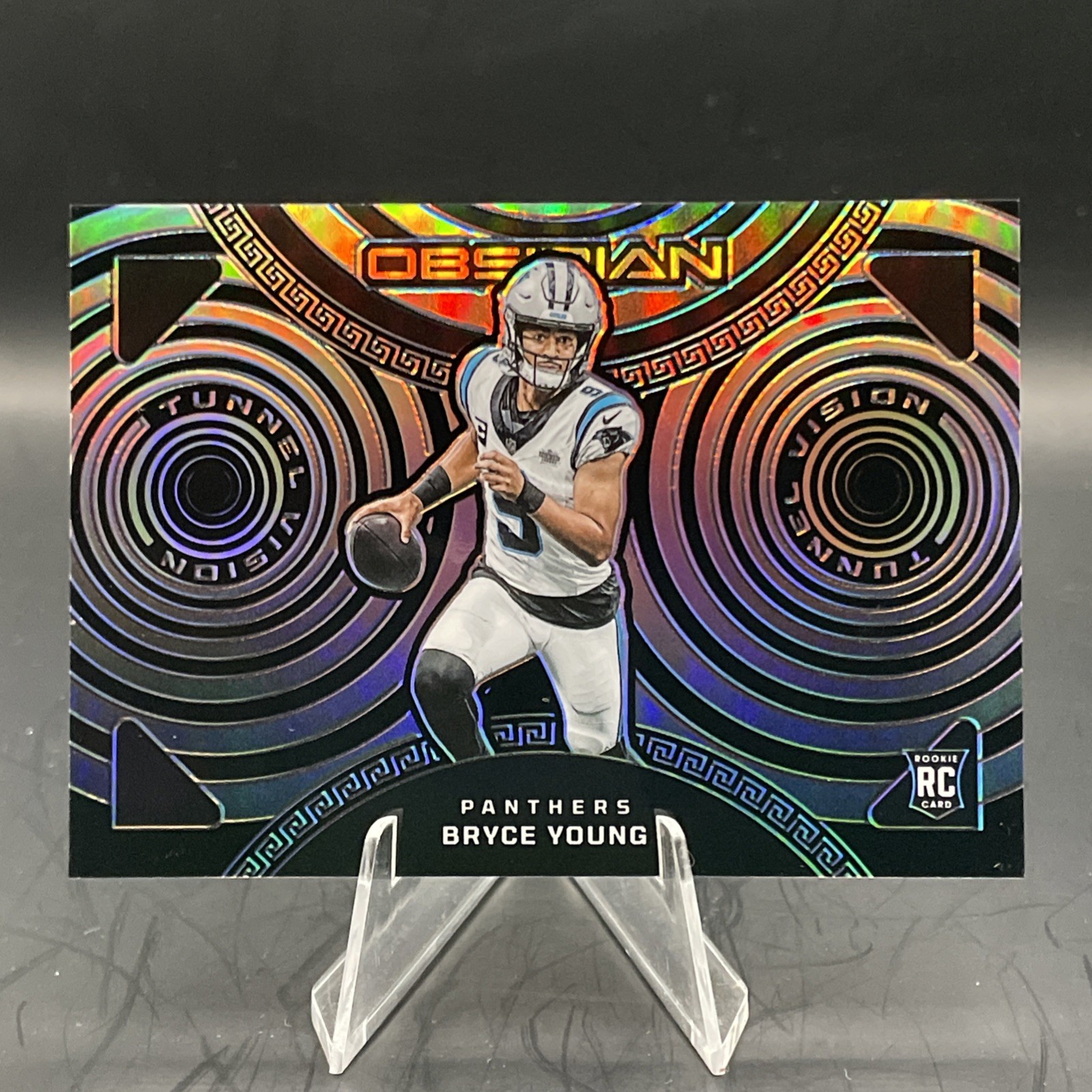 BRYCE YOUNG Rookie 2023 Panini Obsidian Tunnel Vision Silver /135 Panthers RC #1