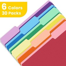 File Folders, 30 Pack Manilla Folders 8.5 x 11, Colored File FoldersFiles Paper