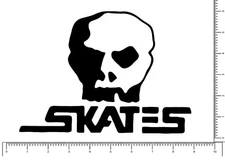 Skull Skates Die Cut Sticker Decal XXL Size 8" x 5.5" Outdoor Vinyl decks wheels