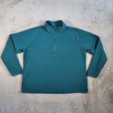 Eddie Bauer Lightweight 1/4 Zip Fleece Womens 2XL Blue Quilted Outdoor Pullover