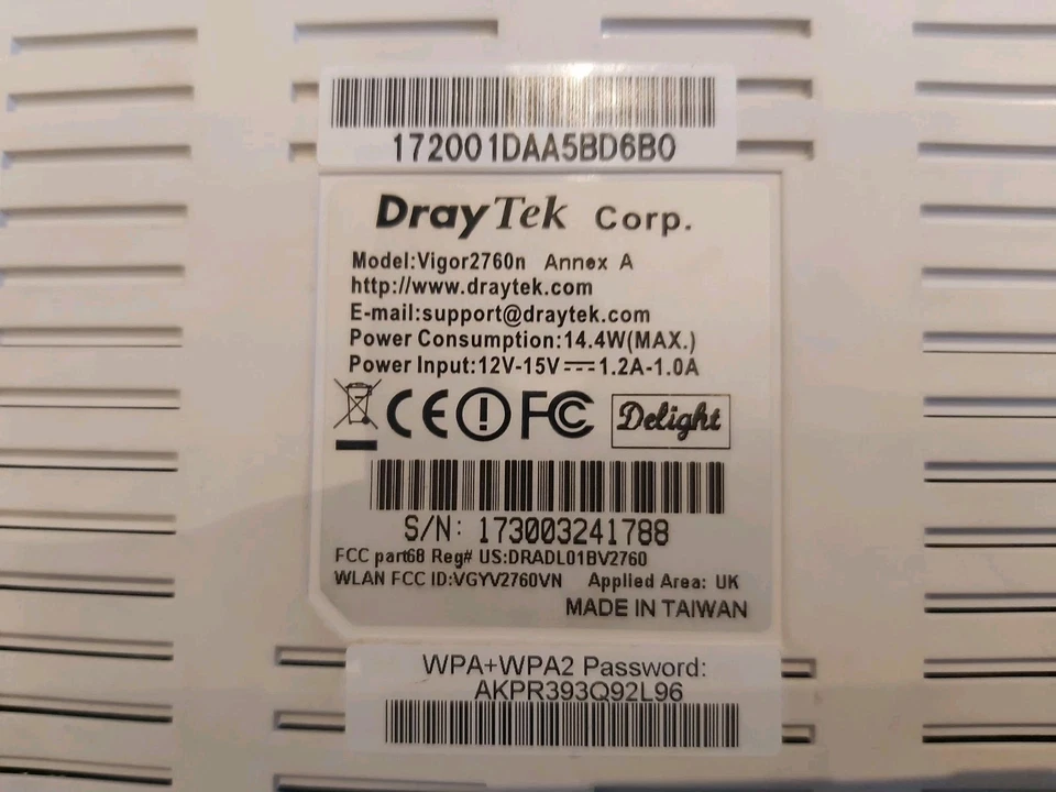 DrayTek Vigor 2760N Wireless Router - NO ADAPTOR INCLUDED - Working - Used - Image 4 of 4