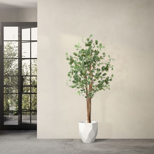 Eucalipto artificial decorativo 180cm realista árbol plástico interior/exterior - Imagen 8 de 9