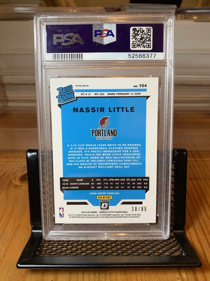 2019 Panini DonRuss Optic Nassir Little Fast Break - Red /85 PSA 10 Gem Mint RC - Image 2 of 3