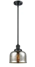 Innovations Bell 1 Light 8 inch Matte Black Stem Hung Mini Pendant 201S-BK-G78