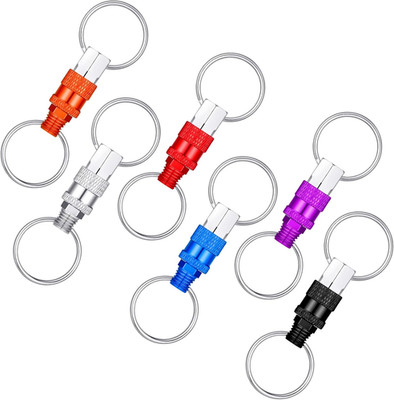 6 Pack Quick Release Keychain Detachable Key Ring Pull Apart Coupler Detachable