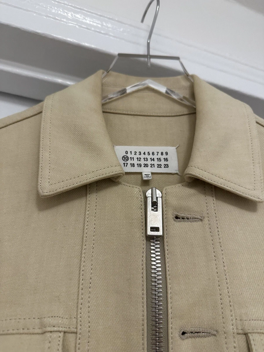 Maison Martin Margiela Men’s Cotton Linen Denim Zipper Jacket