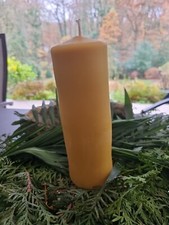 Riesengroße Stumpenkerze ca 550g, reine Bienenwachskerze aus meiner Hobbyimkerei