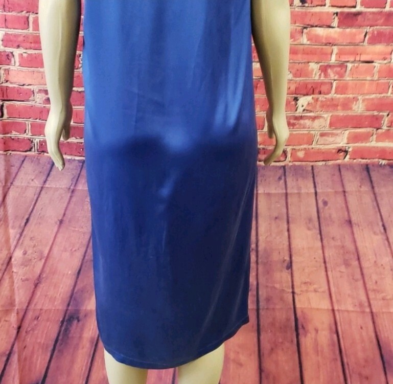 SAINT LAURENT Abito tunica midi Yves St Laurent colore blu cobalto manica ad aletta taglia small