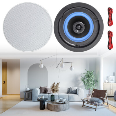 Paar Herdio 4'' 160W 2-Wege Unterputz Deckenlautsprecher Stereo Home Bar Theater