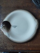 Assiette à poisson en faïence de Longwy modèle Copenhague 1900/1960 n°2