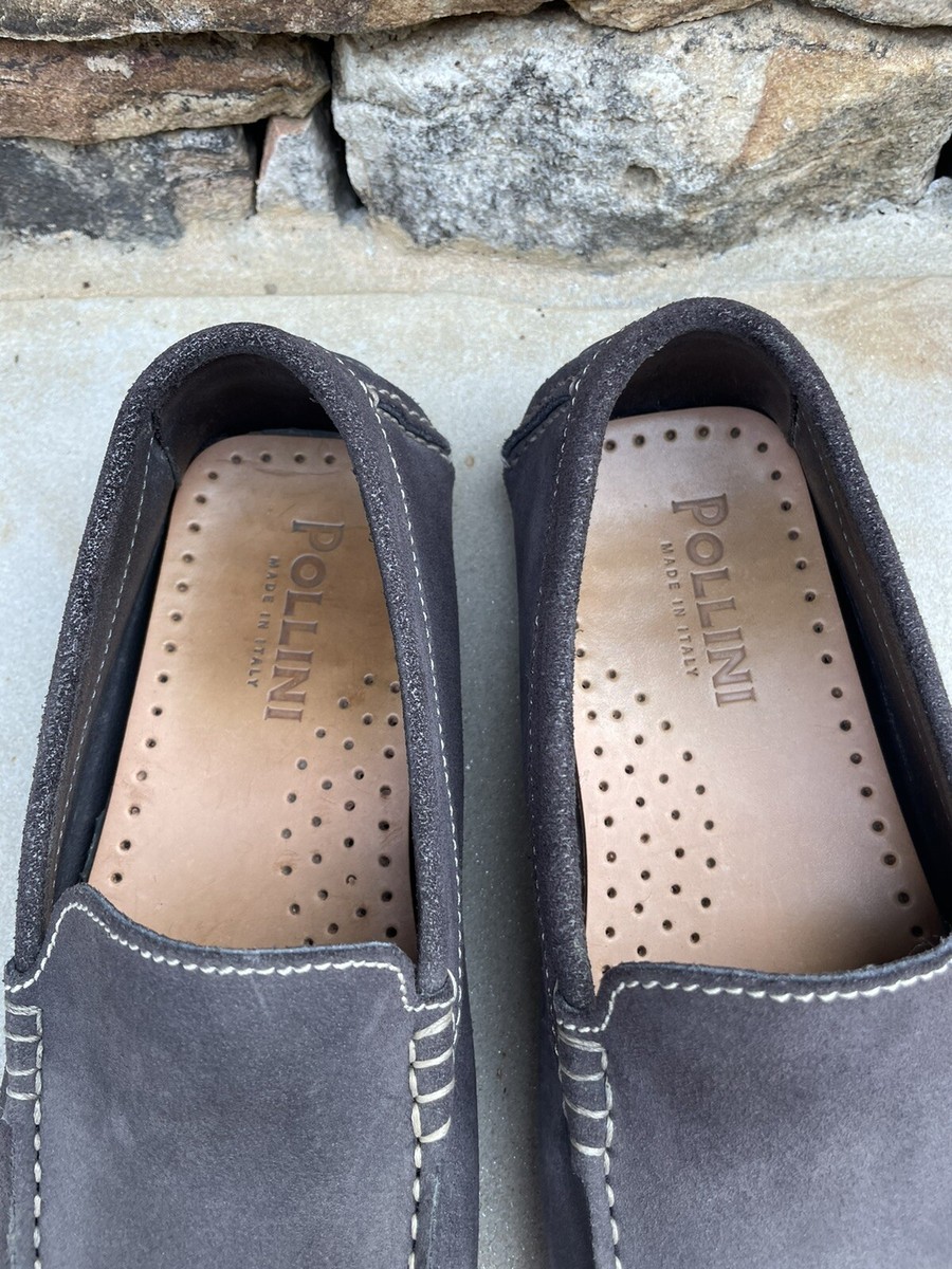 Pollini Made In Italy Suede Leather Gray Mens Loafers 39 US  display picture 3