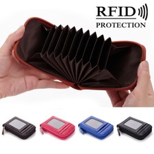 Men Women Wallet Credit Card Holder Leather RFID Blocking Zipper Pocket Purse US