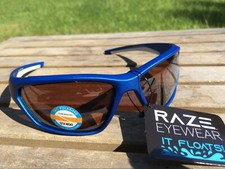 RAZE Eyewear Sunglasses Tide Blue Polarized Floating Brown HD HDP Lens 28531
