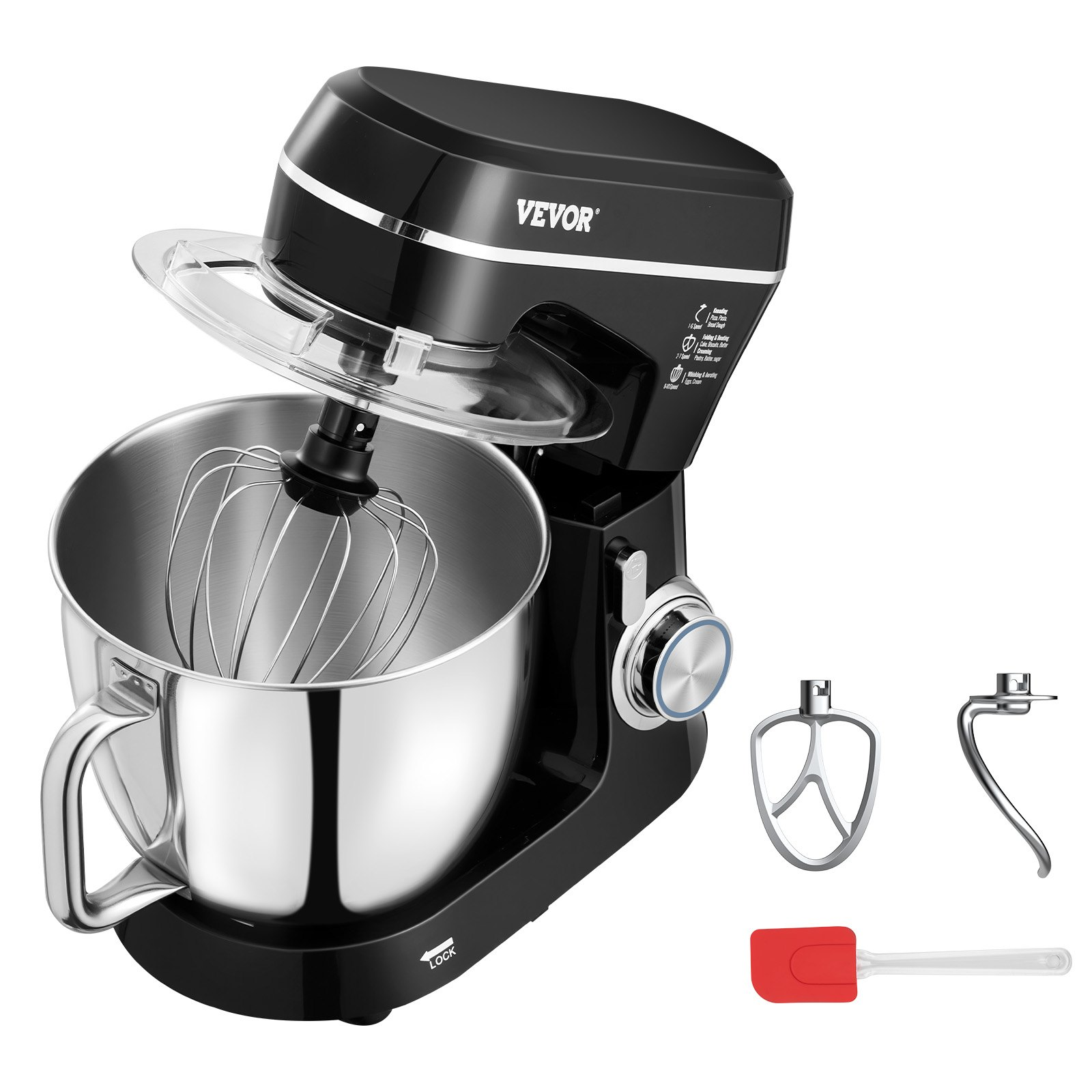 4.4QT & 5.3QT 450W Stand Mixer with 10+ Speeds for Baking-image