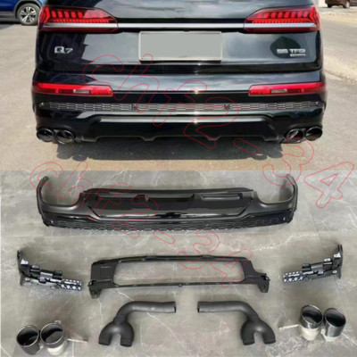 For Audi Q7 SQ7 2020-2023 ABS Gloss Black Rear Bumper Diffuser Lip ...