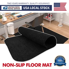 Black 51"x47" Desk Chair Mat Home Office Computer Desk Floor Scratches Protector