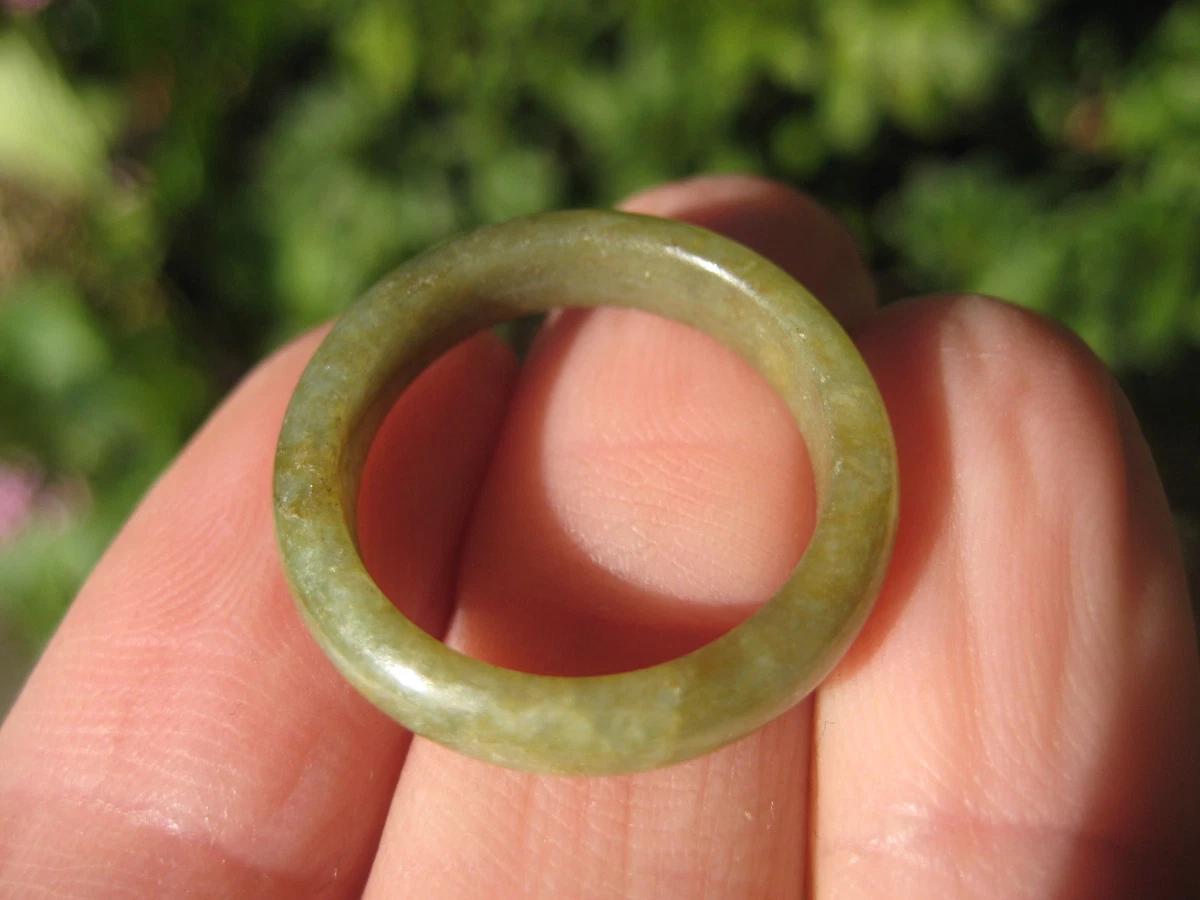 Natural Jadeite Jade Ring Northern Stone Mineral Size 7.25 US A926