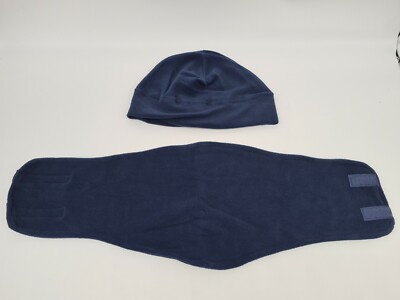 Winter Set Mütze und Schal blau Craftland  Fleecemütze Fleeceschal Wintermütze