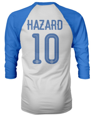 Chelsea Eden Hazard #10 Soccer Mens Raglan Quarter Sleeve T-Shirt